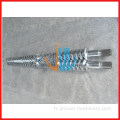 Double vis conique bimétallique et baril pour l&#39;extrusion de tuyaux (CPVC)